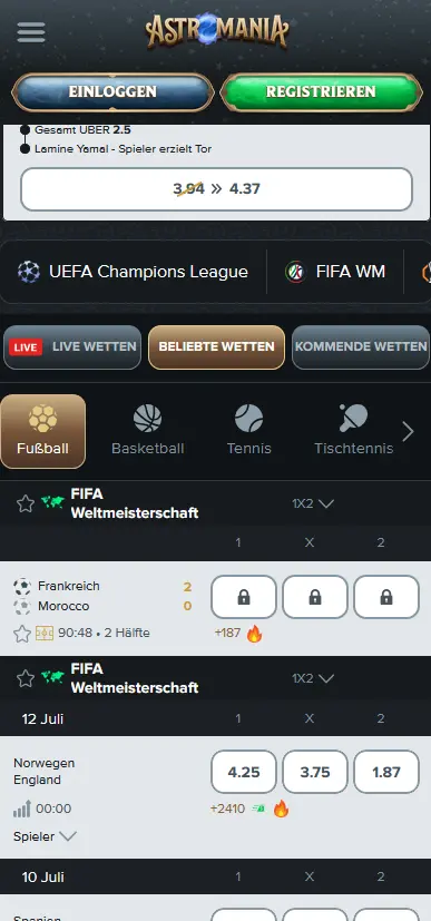 Astromania App Vorschau