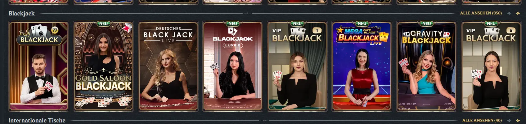 Live-Blackjack-Tisch bei Astromania Casino