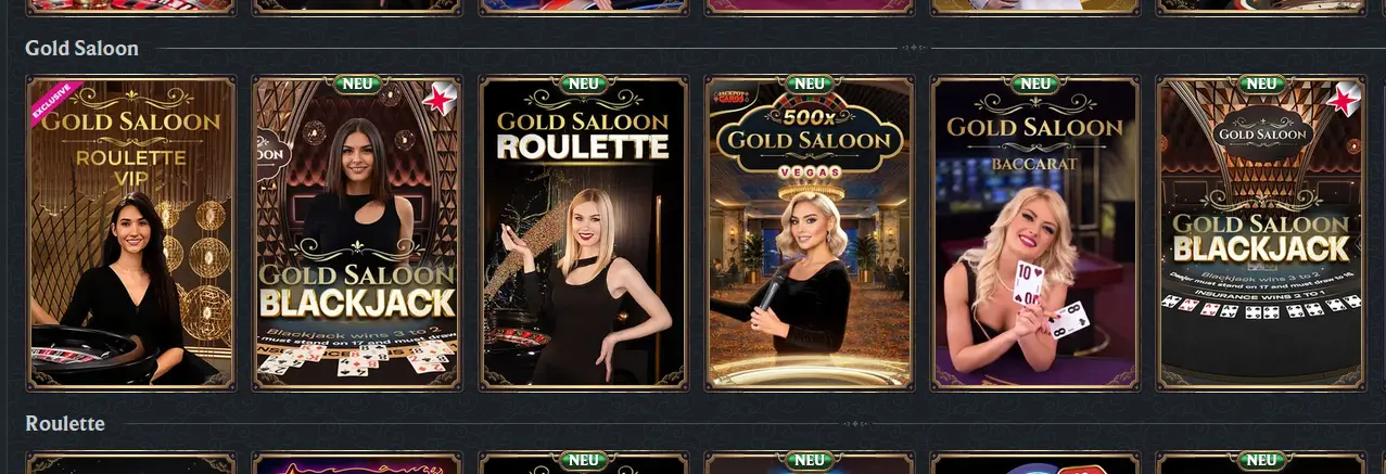 Gold Saloon Spielautomat im Astromania Casino